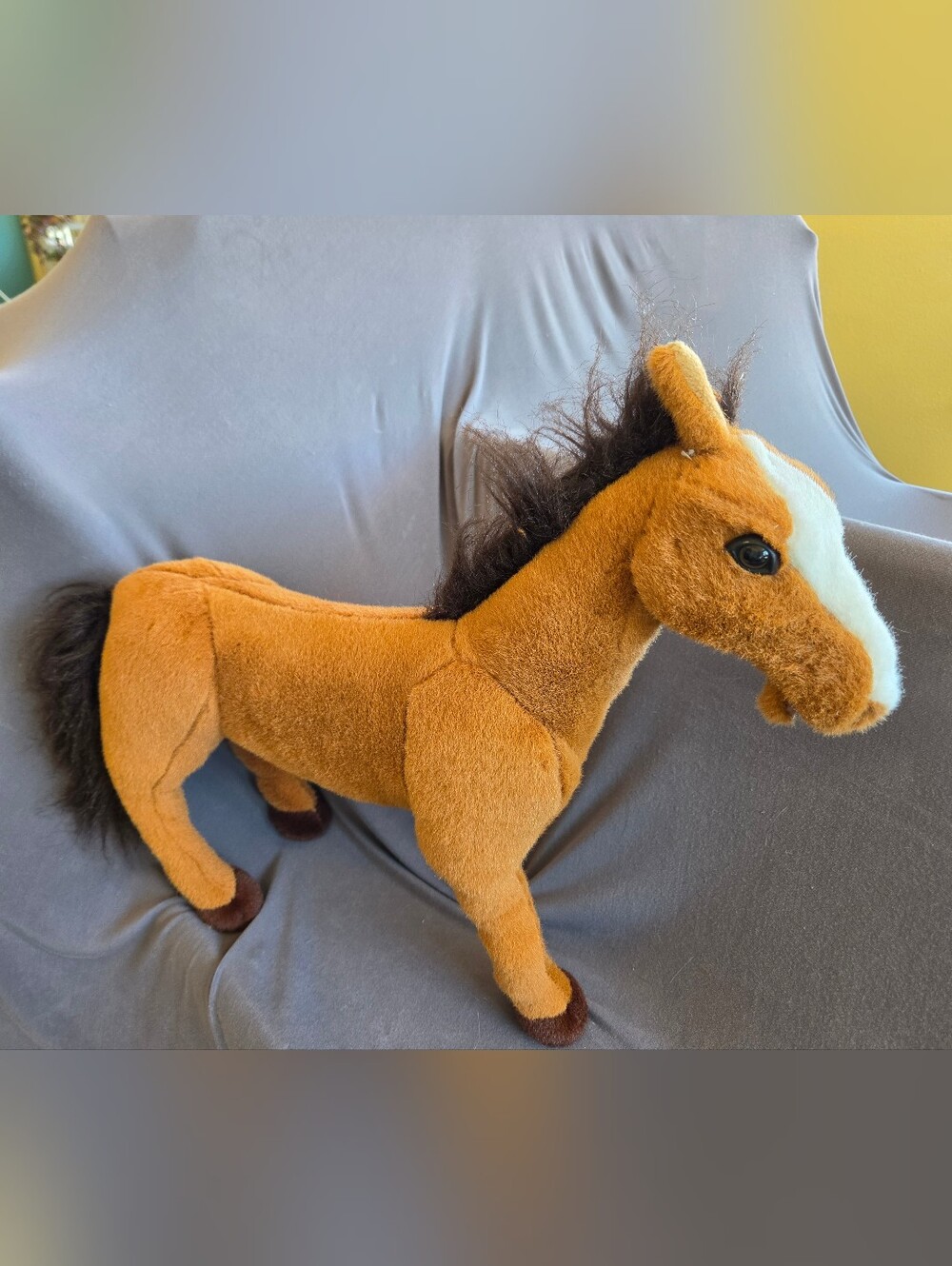 Plush Brown Horse Stuffed Animal Toy - Soft Kids Pony